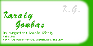 karoly gombas business card