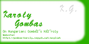 karoly gombas business card